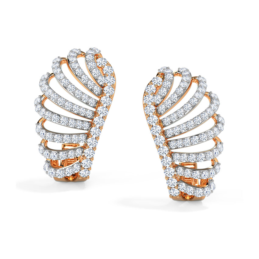 Kasey Curl Diamond Hoop Earrings