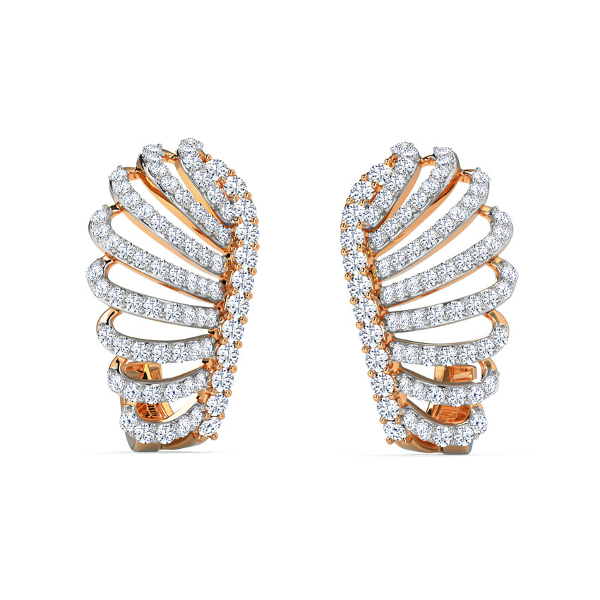 Kasey Curl Diamond Hoop Earrings