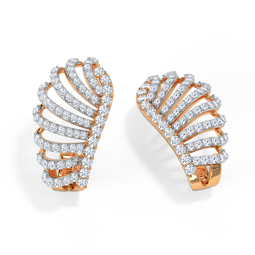 Kasey Curl Diamond Hoop Earrings