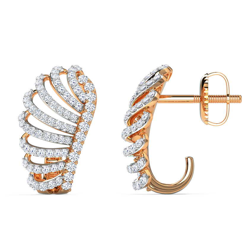 Kasey Curl Diamond Hoop Earrings