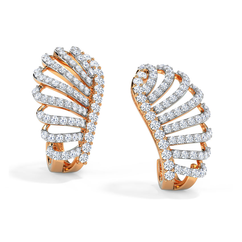 Kasey Curl Diamond Hoop Earrings