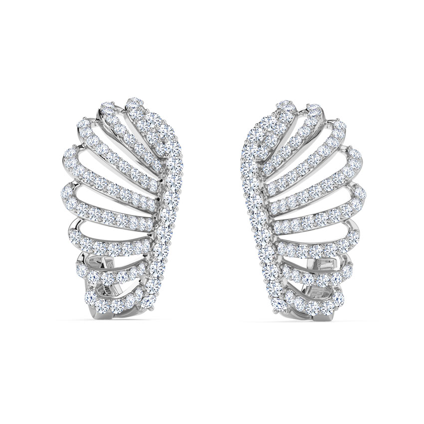 Kasey Curl Diamond Hoop Earrings