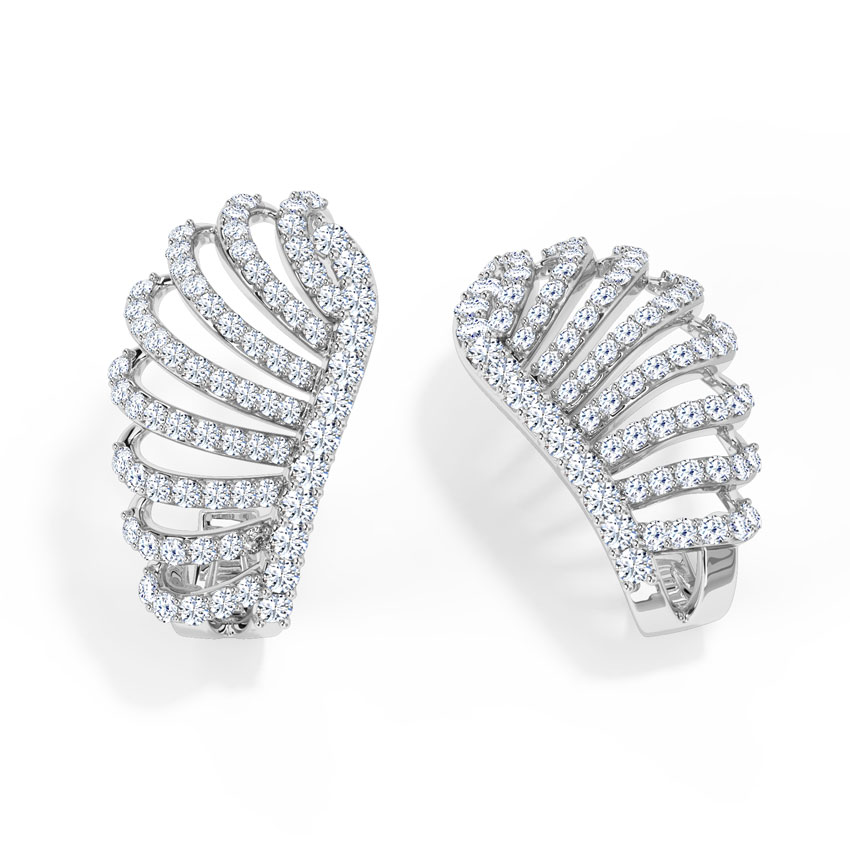 Kasey Curl Diamond Hoop Earrings