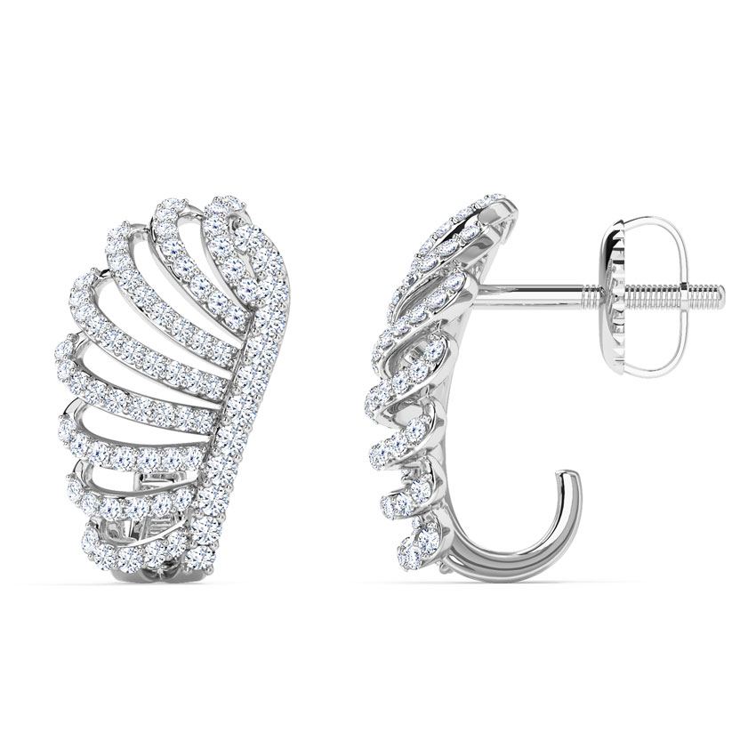 Kasey Curl Diamond Hoop Earrings