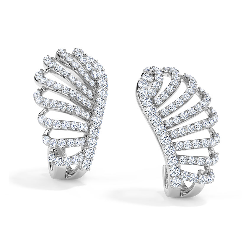 Kasey Curl Diamond Hoop Earrings