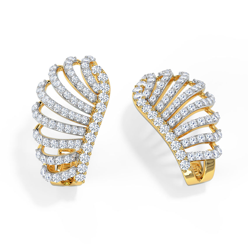 Kasey Curl Diamond Hoop Earrings