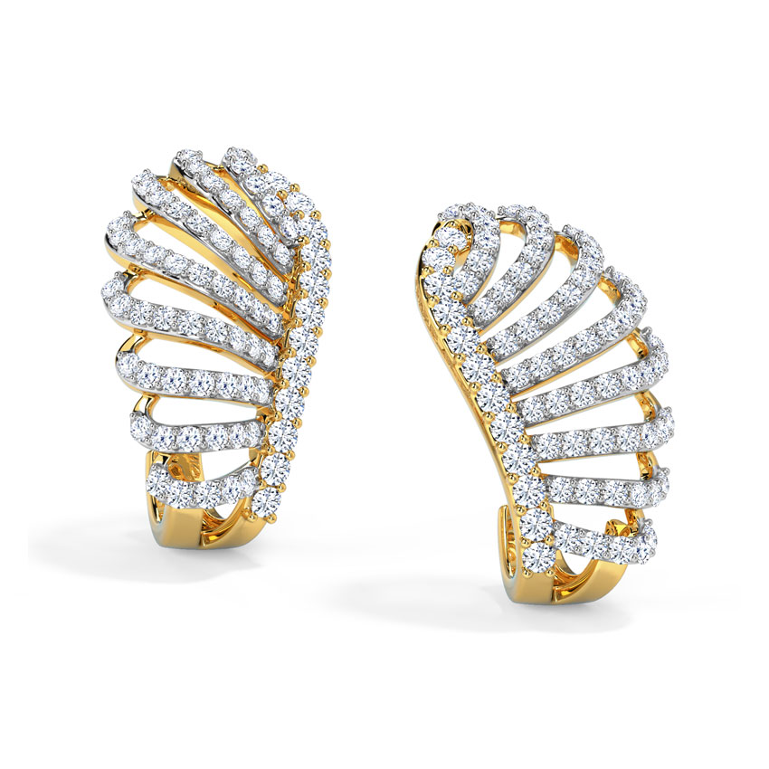 Kasey Curl Diamond Hoop Earrings