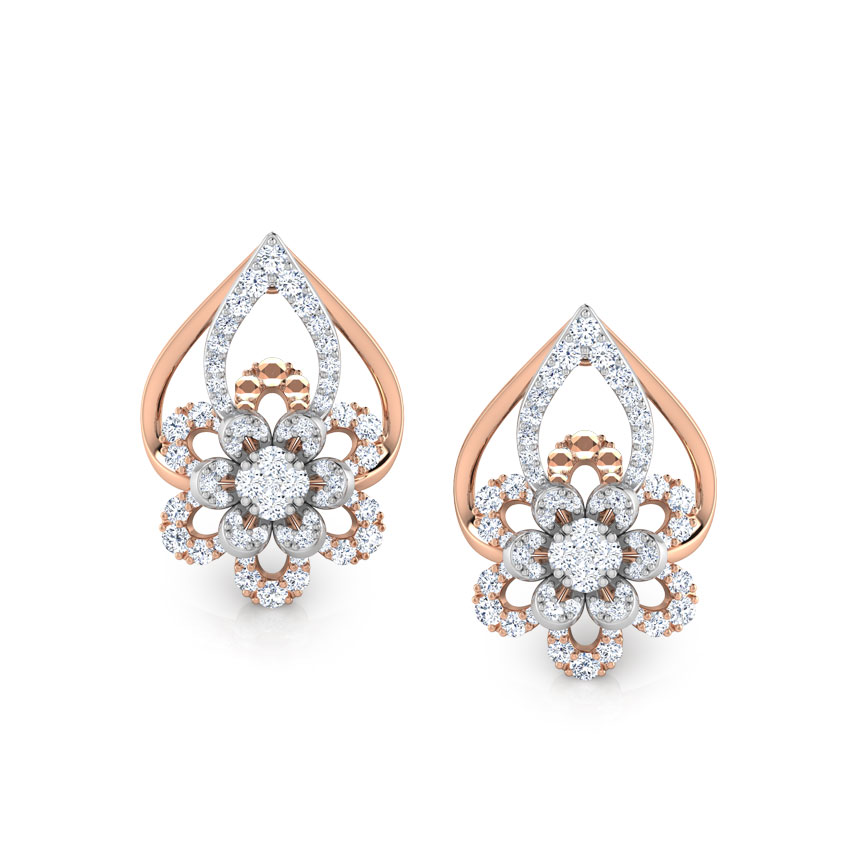 Diamond Earrings 18 Karat Two Tone Gold Krista Diamond Hoop Earrings