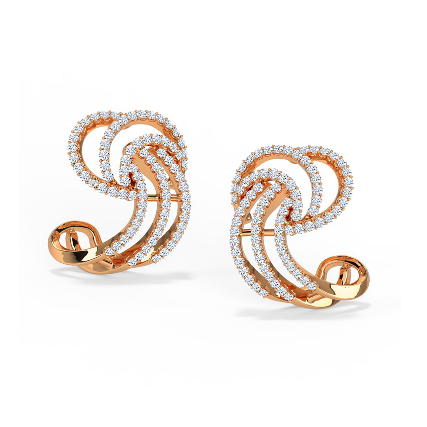 Diamond Earrings 18 Karat Rose Gold Sparkflow Diamond Stud Earrings