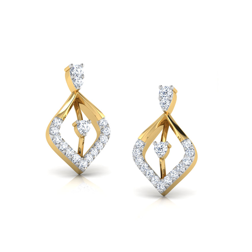 Diamond Earrings 18 Karat Yellow Gold Wilona Diamond Stud Earrings