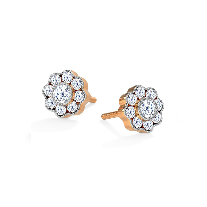 Petite Cluster Diamond Stud Earrings
