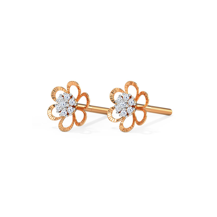 Cluster in Flower Diamond Stud Earrings
