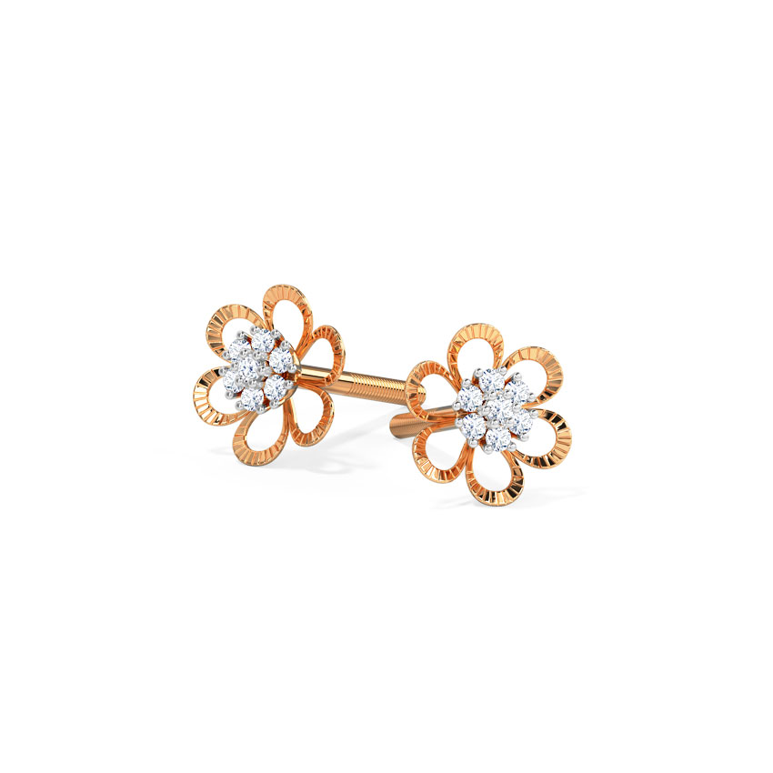 Cluster in Flower Diamond Stud Earrings