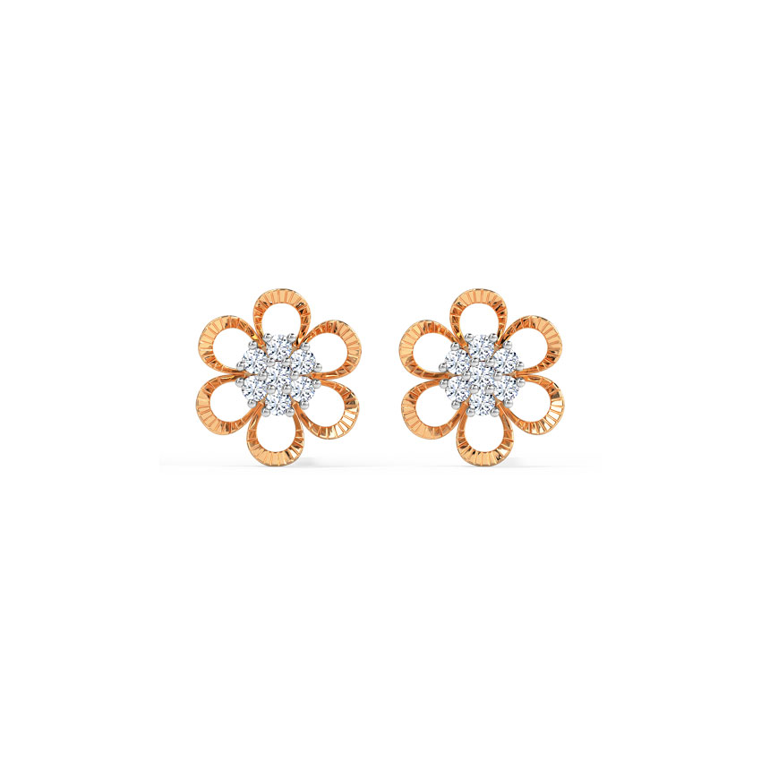 Cluster in Flower Diamond Stud Earrings