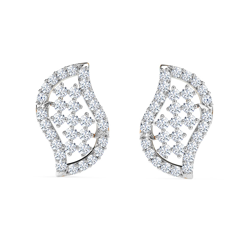 Chequered Curve Diamond Stud Earrings Chequered Curve Diamond Stud Earrings