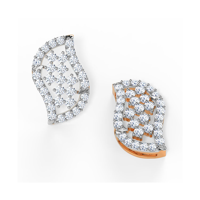Chequered Curve Diamond Stud Earrings Chequered Curve Diamond Stud Earrings