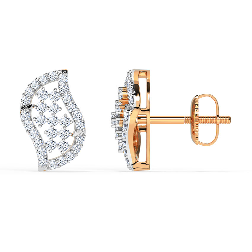 Chequered Curve Diamond Stud Earrings Chequered Curve Diamond Stud Earrings