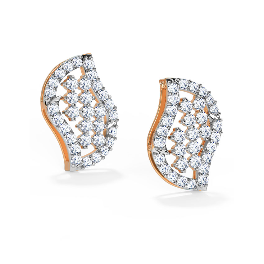 Chequered Curve Diamond Stud Earrings Chequered Curve Diamond Stud Earrings
