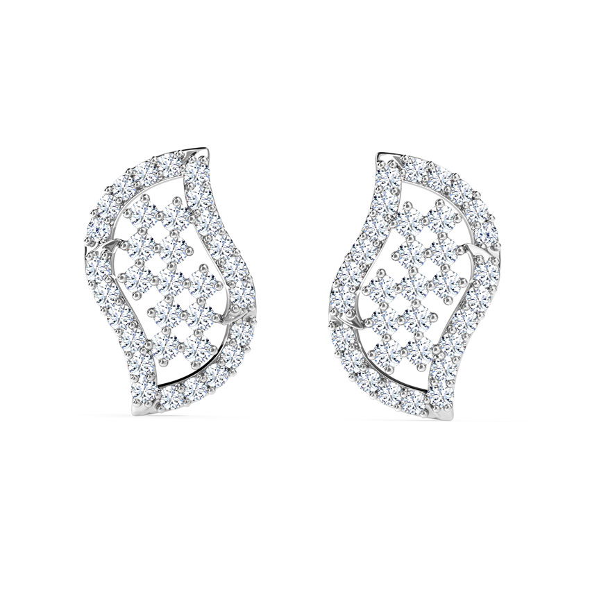 Chequered Curve Diamond Stud Earrings Chequered Curve Diamond Stud Earrings