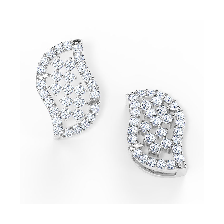 Chequered Curve Diamond Stud Earrings Chequered Curve Diamond Stud Earrings