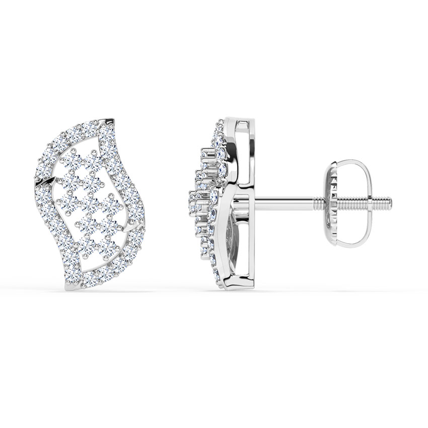Chequered Curve Diamond Stud Earrings Chequered Curve Diamond Stud Earrings