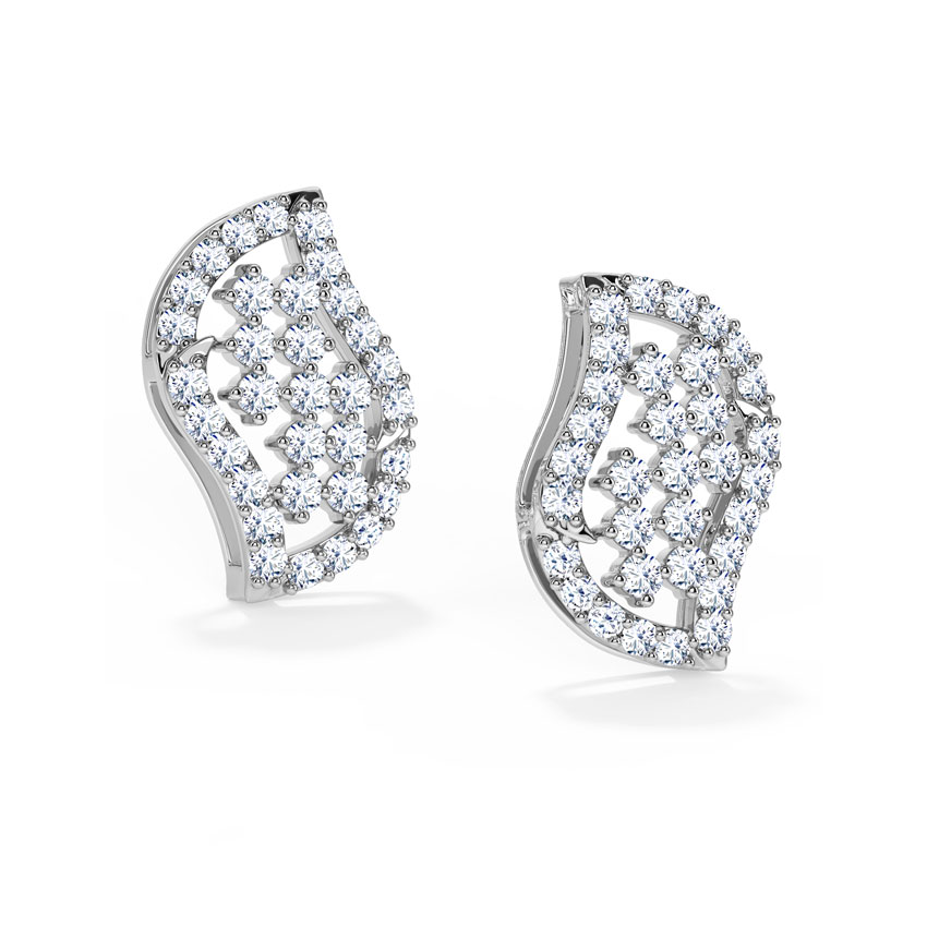Chequered Curve Diamond Stud Earrings Chequered Curve Diamond Stud Earrings