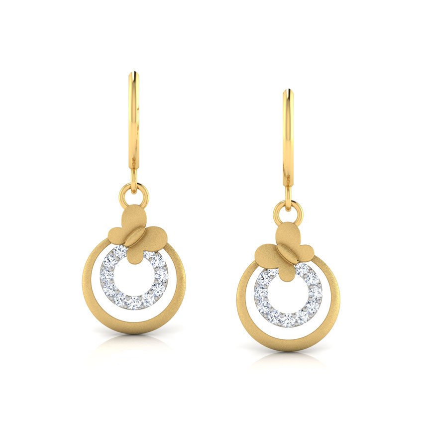 Classic Butterfly Diamond Drop Earrings