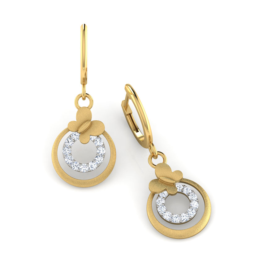 Classic Butterfly Diamond Drop Earrings