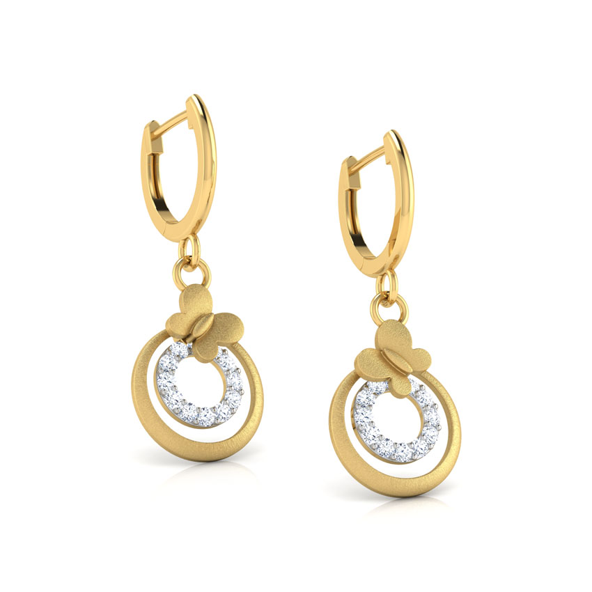 Classic Butterfly Diamond Drop Earrings
