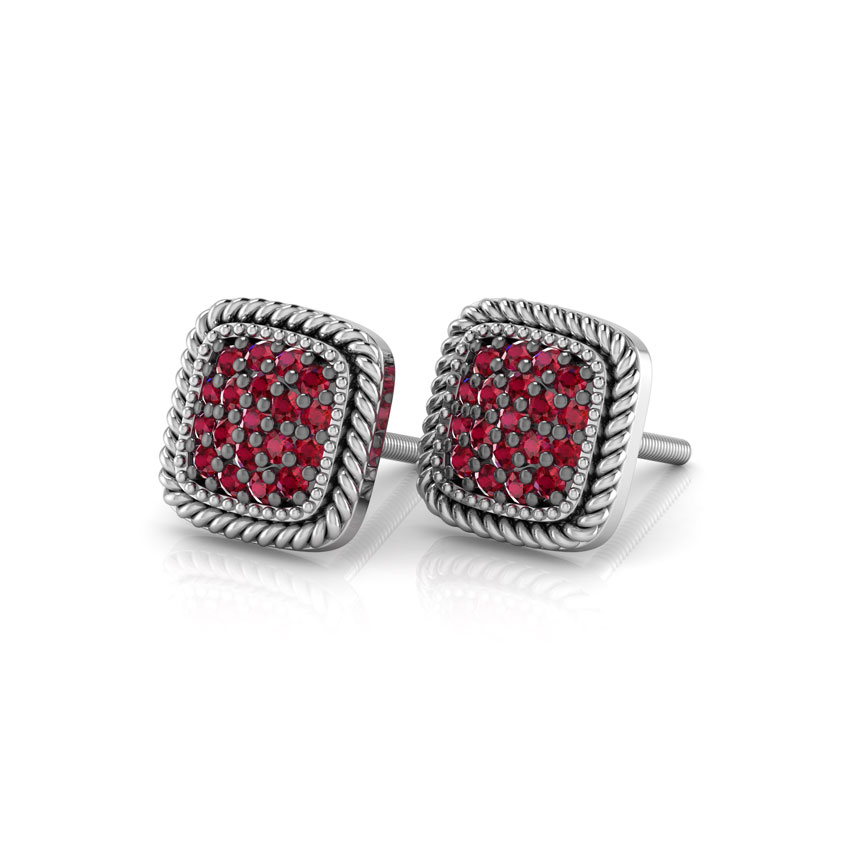 Pave Square Stud Earrings Pave Square Stud Earrings