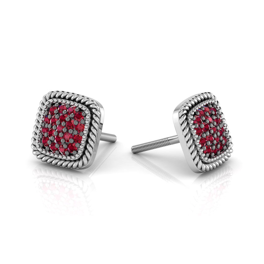 Pave Square Stud Earrings Pave Square Stud Earrings