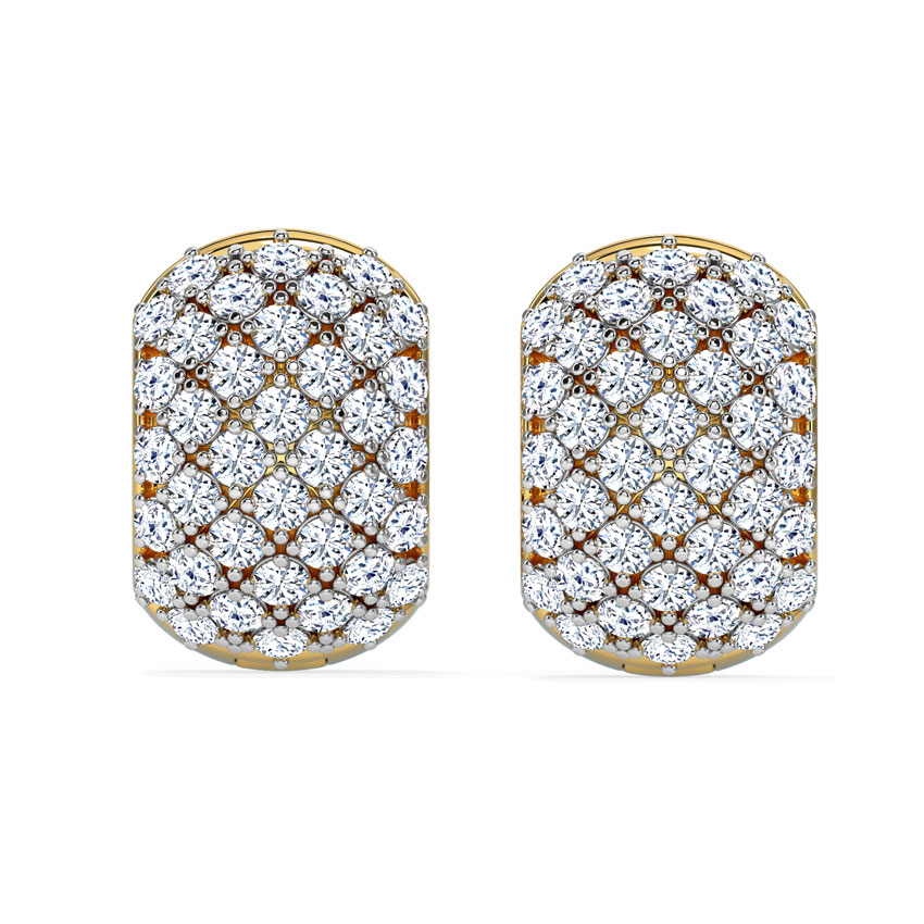 Criss-Cross Mesh Diamond Hoop Earrings