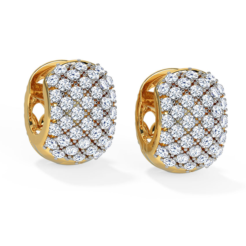 Criss-Cross Mesh Diamond Hoop Earrings