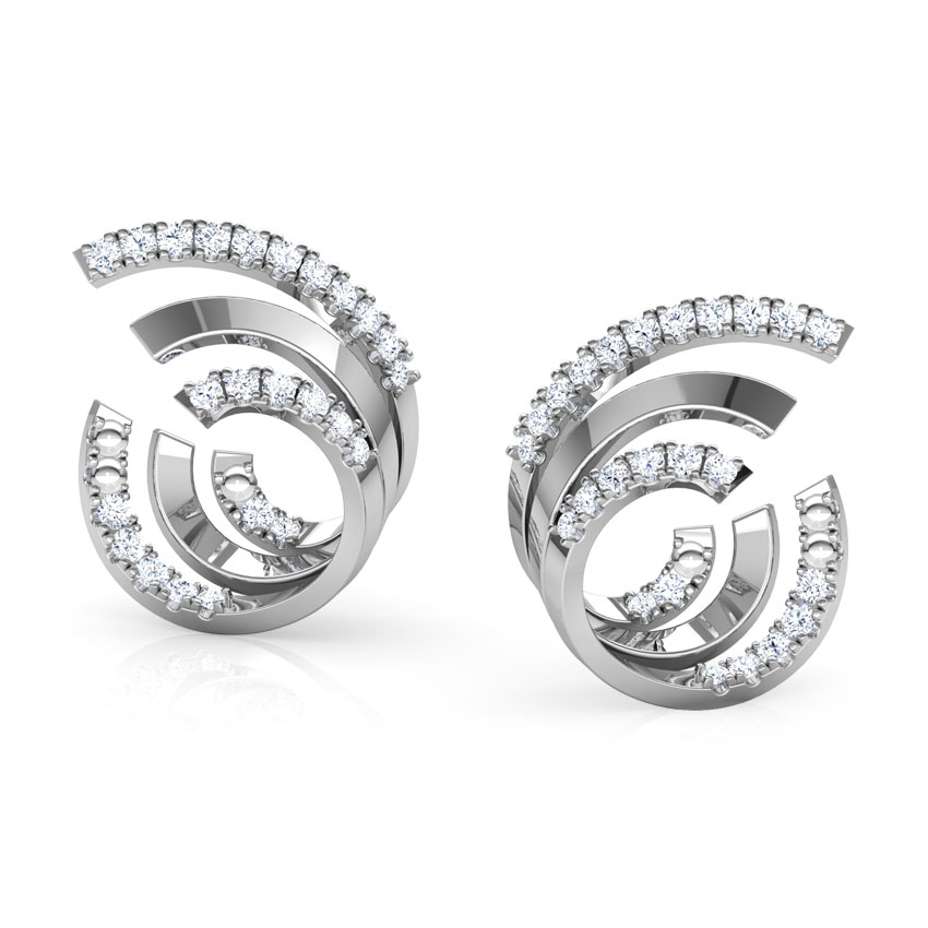 Spiral Diamond Hoop Earrings Spiral Diamond Hoop Earrings