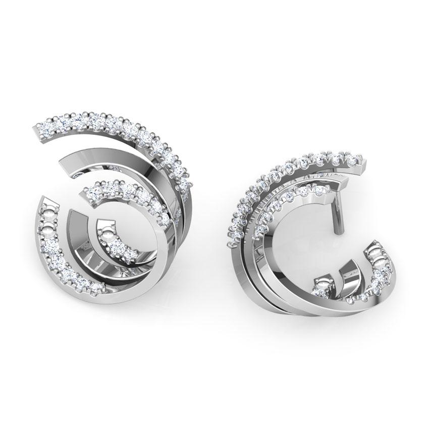Spiral Diamond Hoop Earrings Spiral Diamond Hoop Earrings