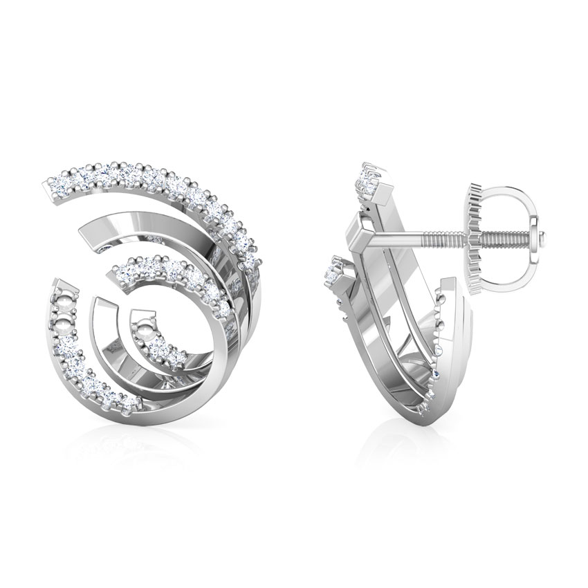 Spiral Diamond Hoop Earrings Spiral Diamond Hoop Earrings