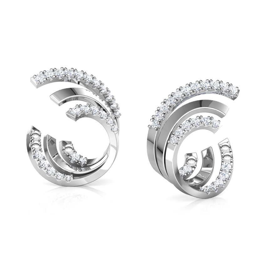 Spiral Diamond Hoop Earrings Spiral Diamond Hoop Earrings