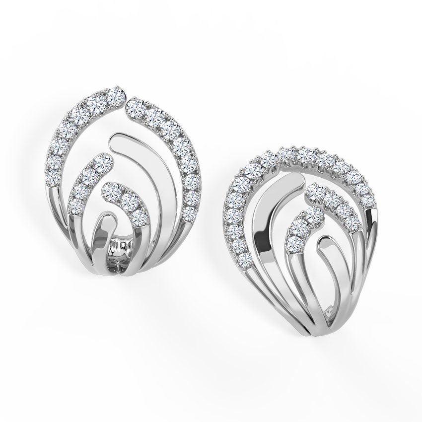 Curved Diamond Hoop Earrings Curved Diamond Hoop Earrings