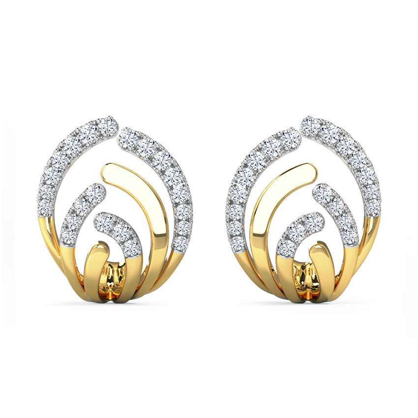 Curved Diamond Hoop Earrings Curved Diamond Hoop Earrings