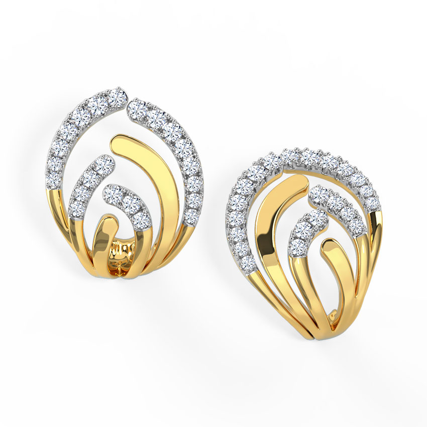 Curved Diamond Hoop Earrings Curved Diamond Hoop Earrings