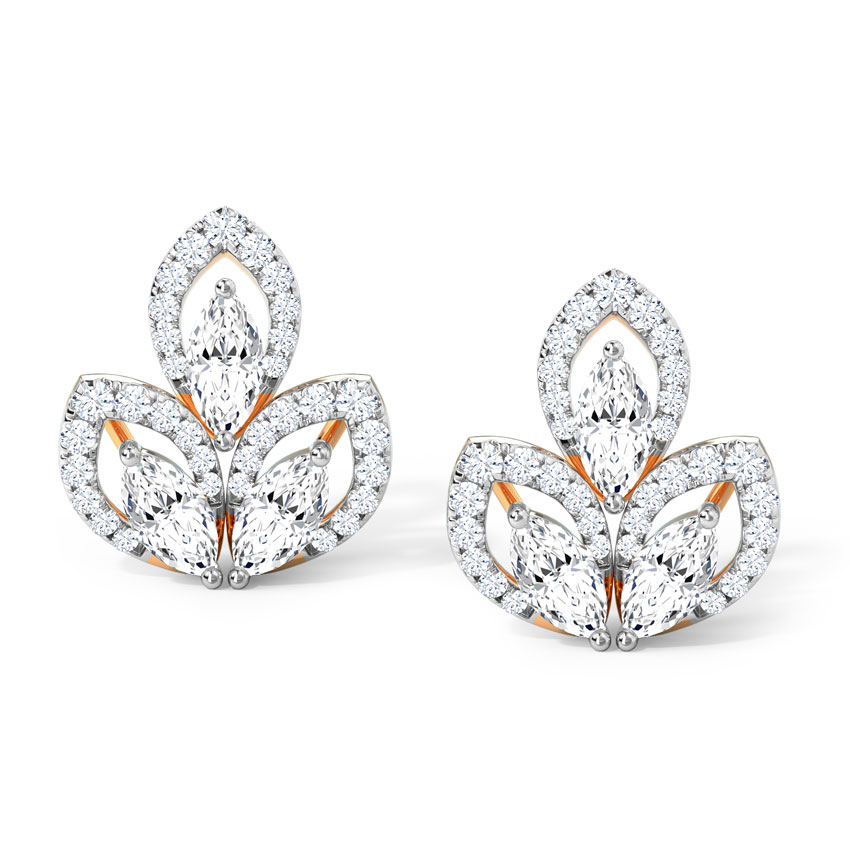 Twinkle Petals Diamond Stud Earrings