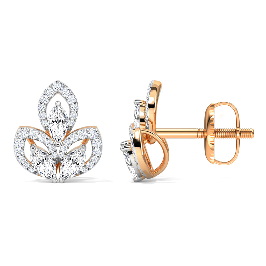 Twinkle Petals Diamond Stud Earrings