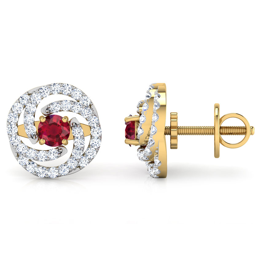 Swirl Multi-Style Gemstone Stud Earrings