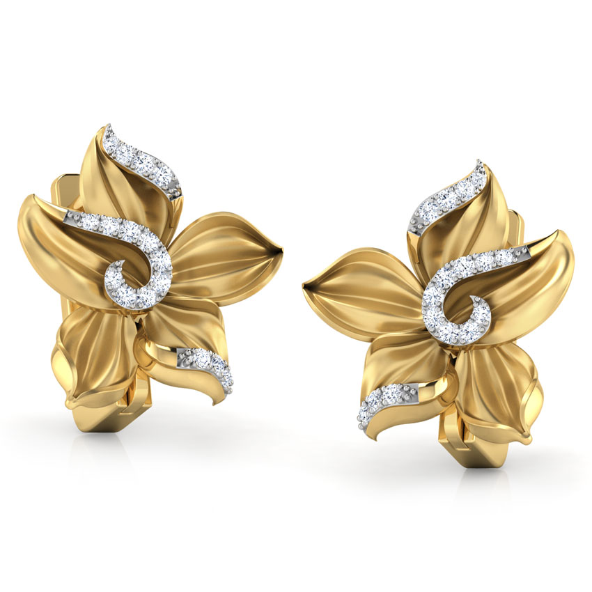 Crocus Flower Stud Earrings