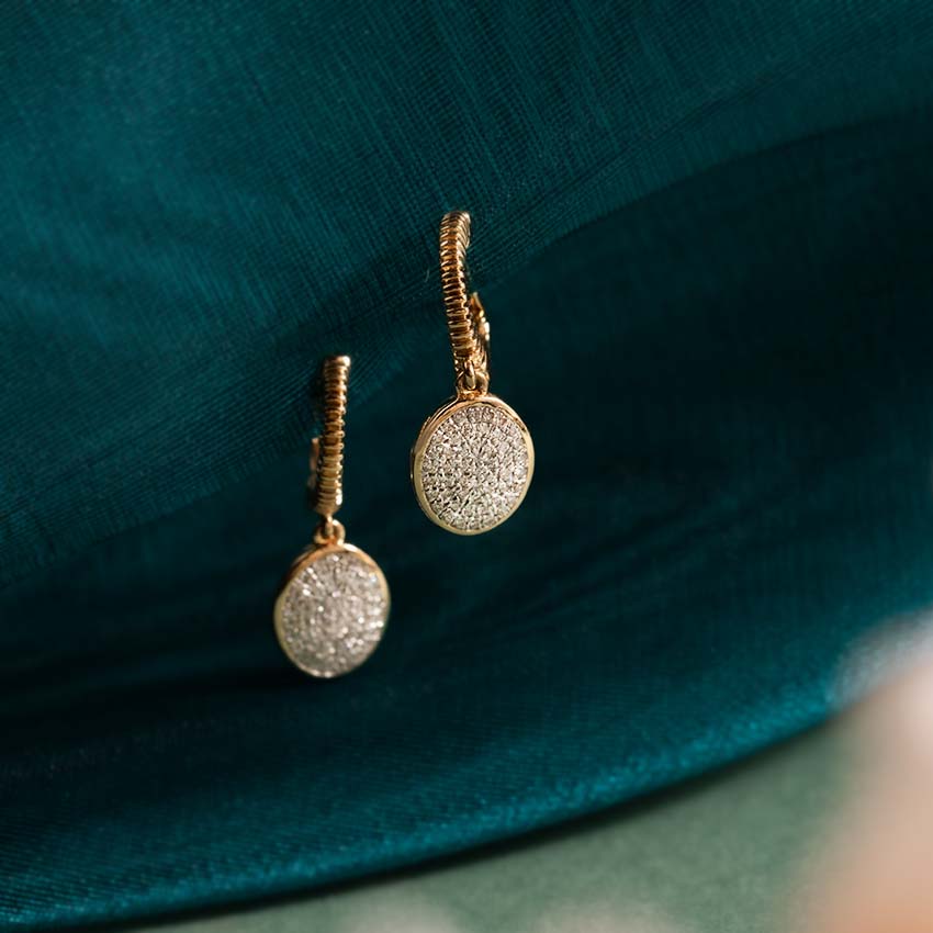 Ovate Cluster Diamond Drop Earrings Ovate Cluster Diamond Drop Earrings