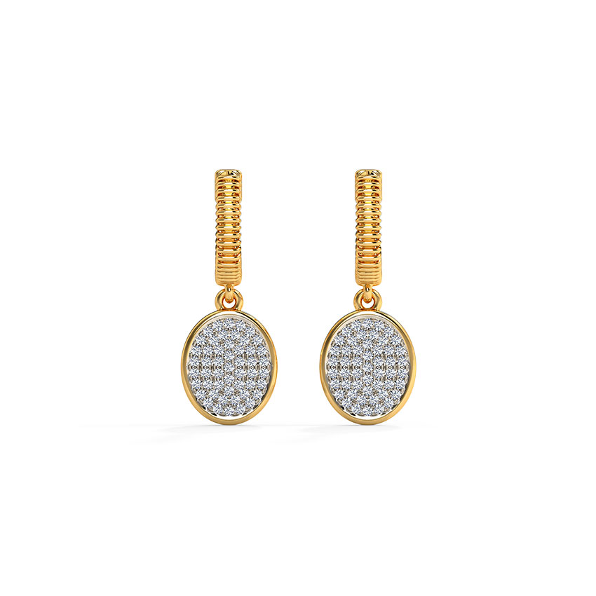 Ovate Cluster Diamond Drop Earrings Ovate Cluster Diamond Drop Earrings