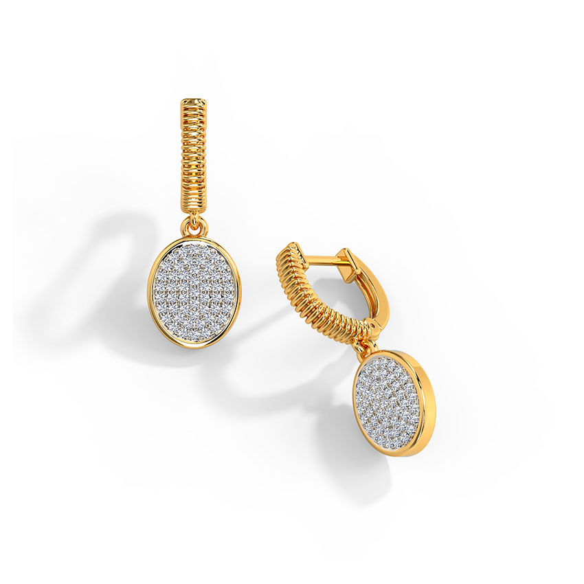 Ovate Cluster Diamond Drop Earrings Ovate Cluster Diamond Drop Earrings