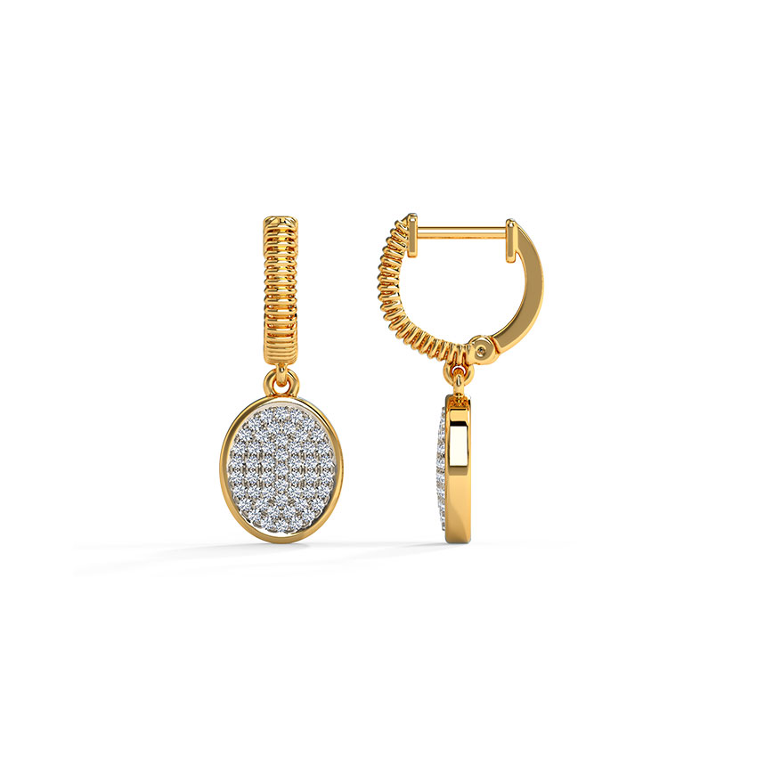 Ovate Cluster Diamond Drop Earrings Ovate Cluster Diamond Drop Earrings