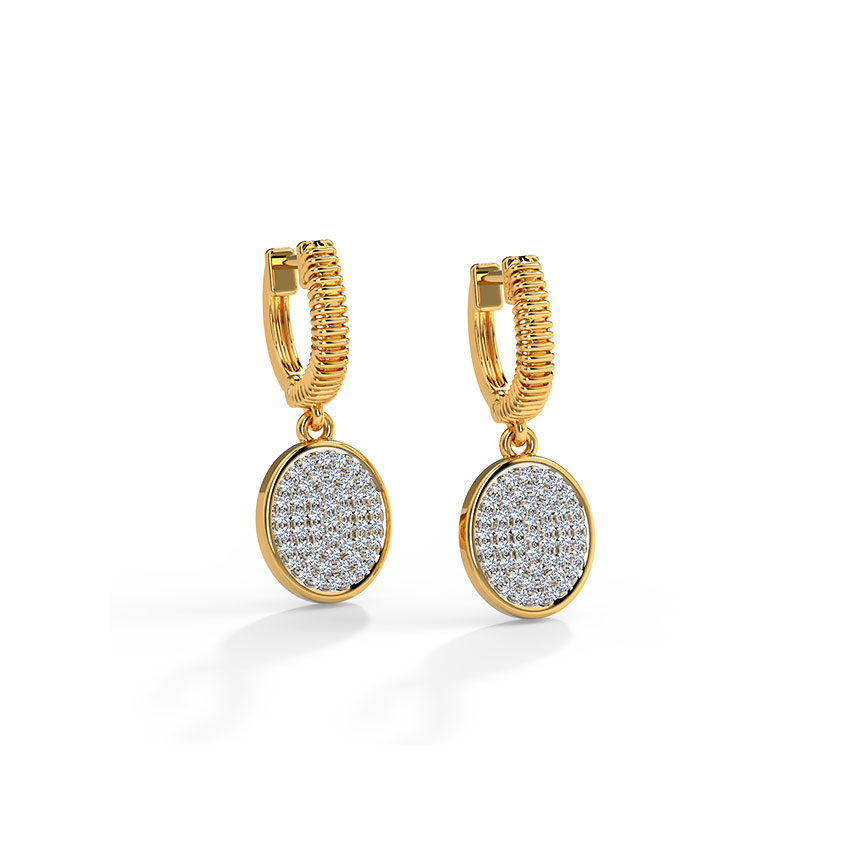 Ovate Cluster Diamond Drop Earrings Ovate Cluster Diamond Drop Earrings