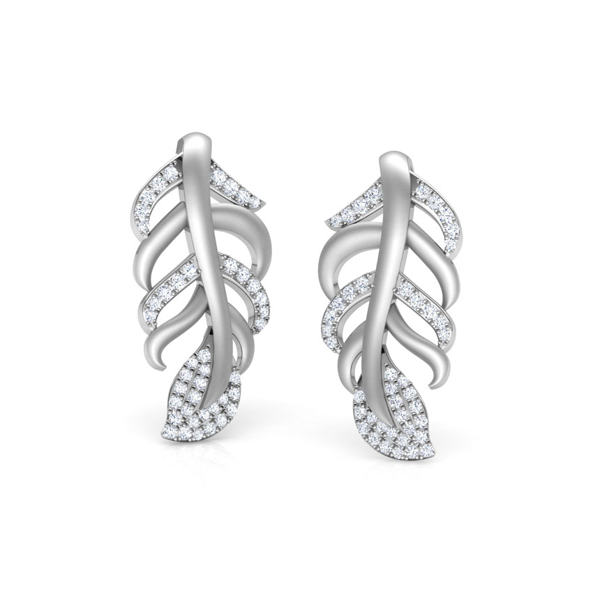 Wispy Leaf Stud Earrings